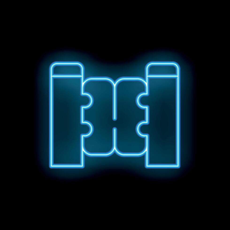 Blue glowing neon line turnstile is shining on a black background vector