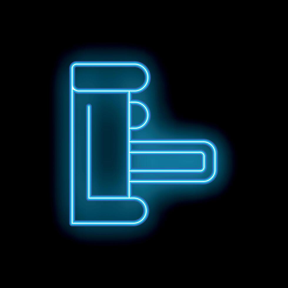 Blue neon style road barrier glowing on a black background vector