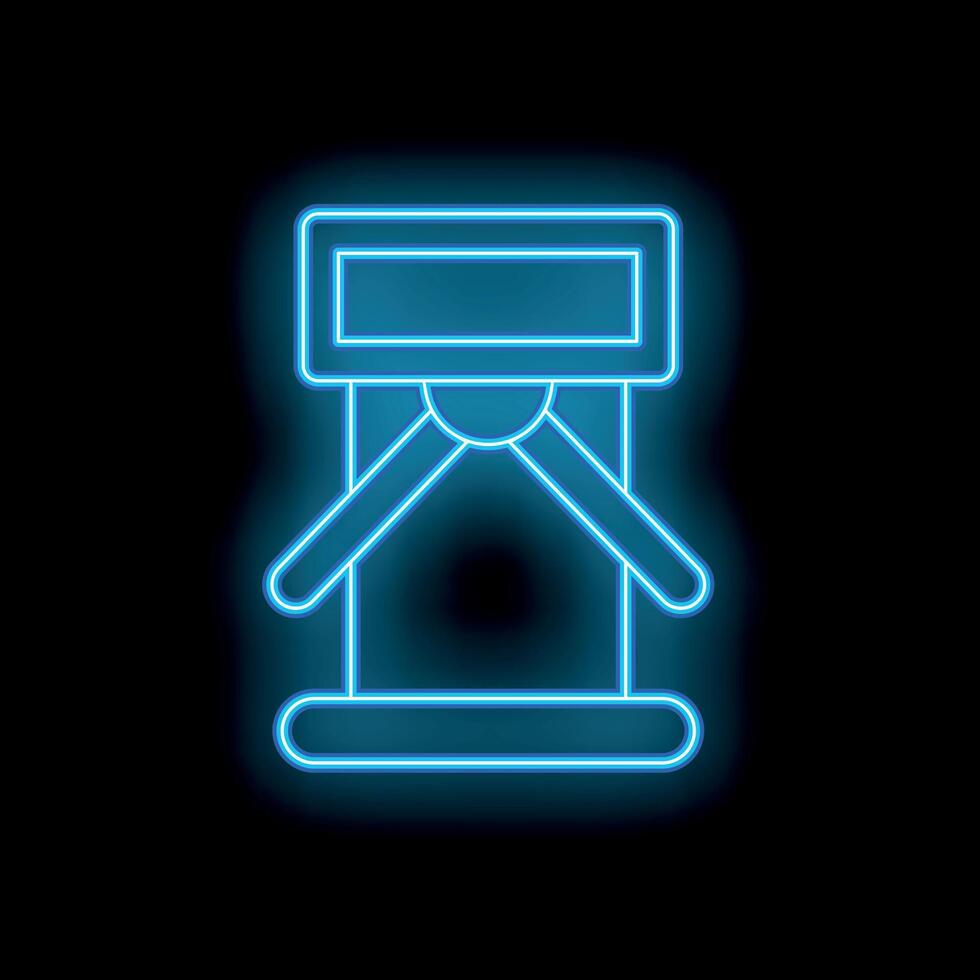 Blue neon glowing turnstile showing access control and entrance protection vector