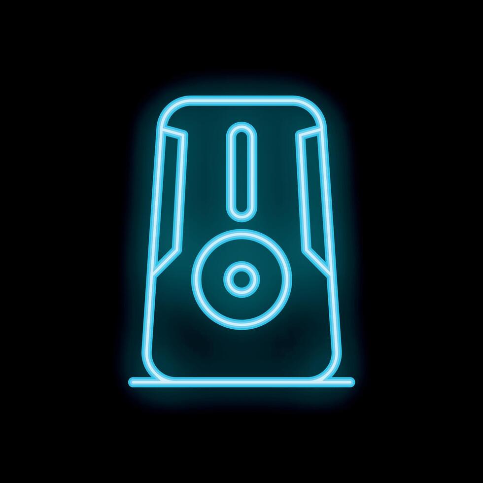 Neon sign of powerful gaming pc for gaming setup vector