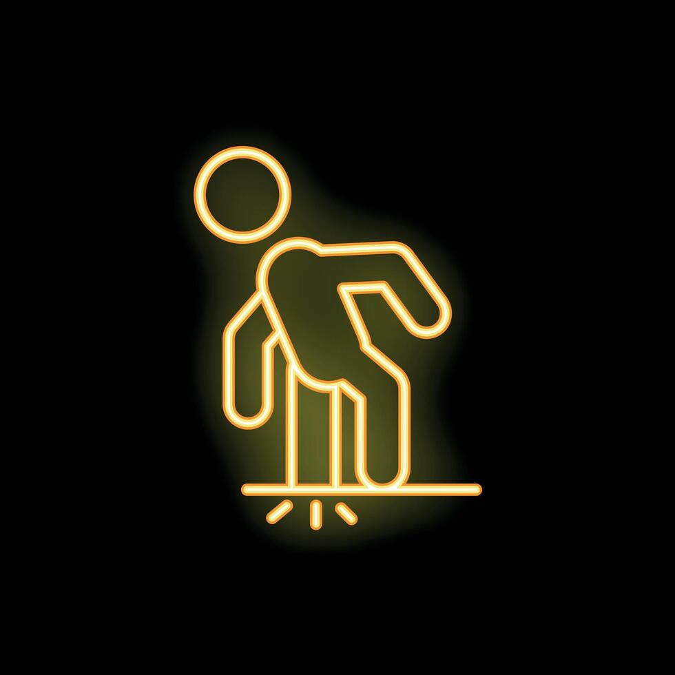 Neon sign of a person standing and waiting vector