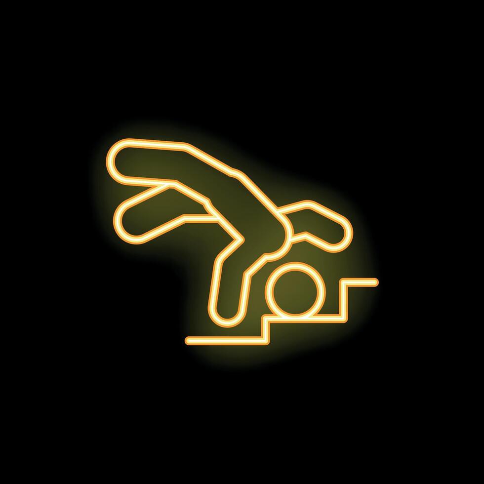 Neon style icon of person tripping on stairs vector