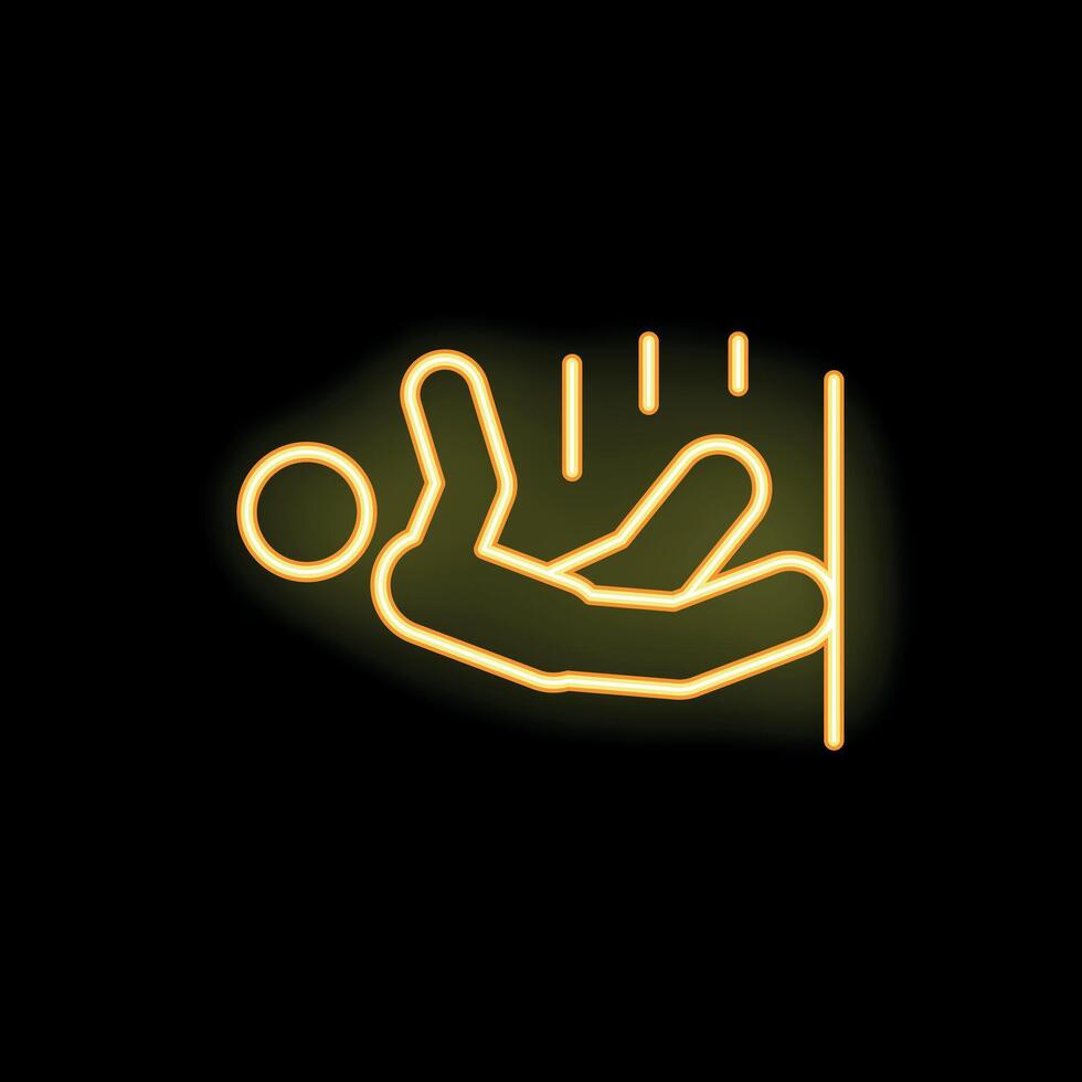 Neon style icon of person falling down representing failure vector