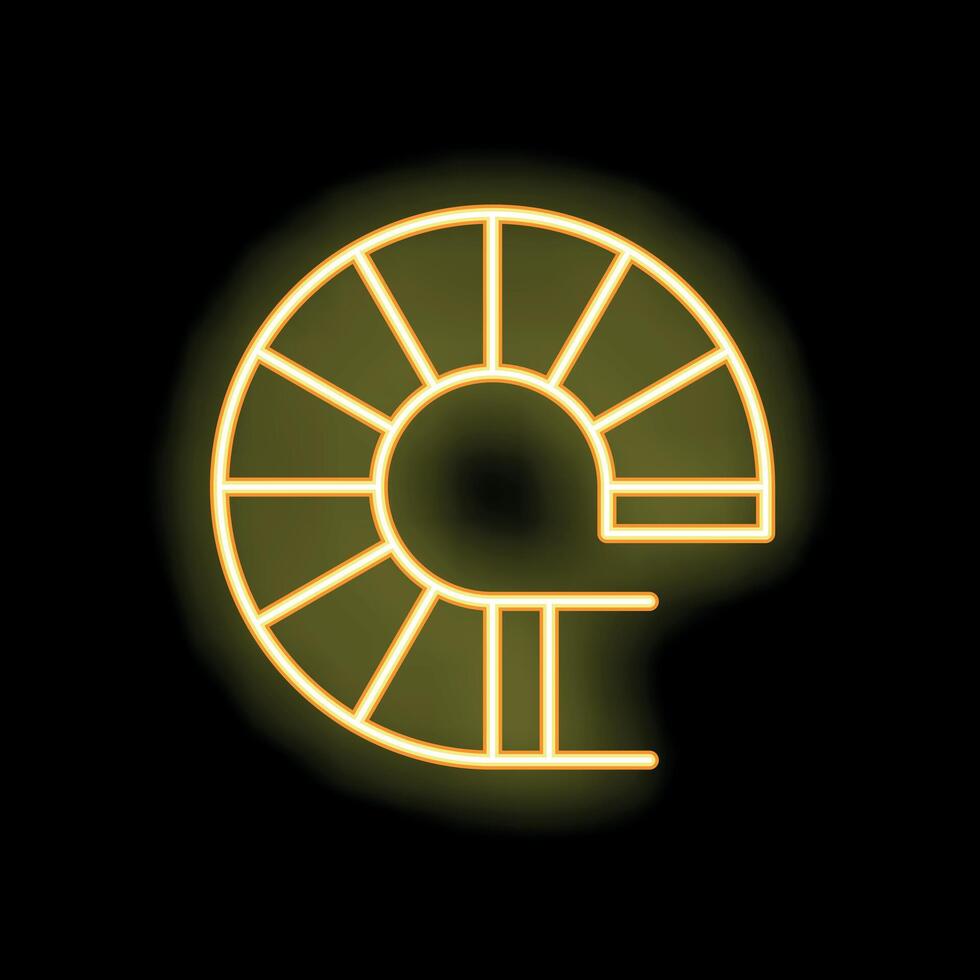 Glowing neon line hamster wheel icon isolated on black background vector