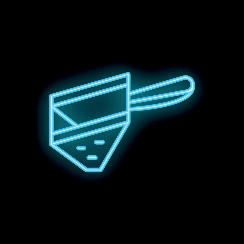 Blue neon sign of a coffee dripper brewing coffee on black background vector