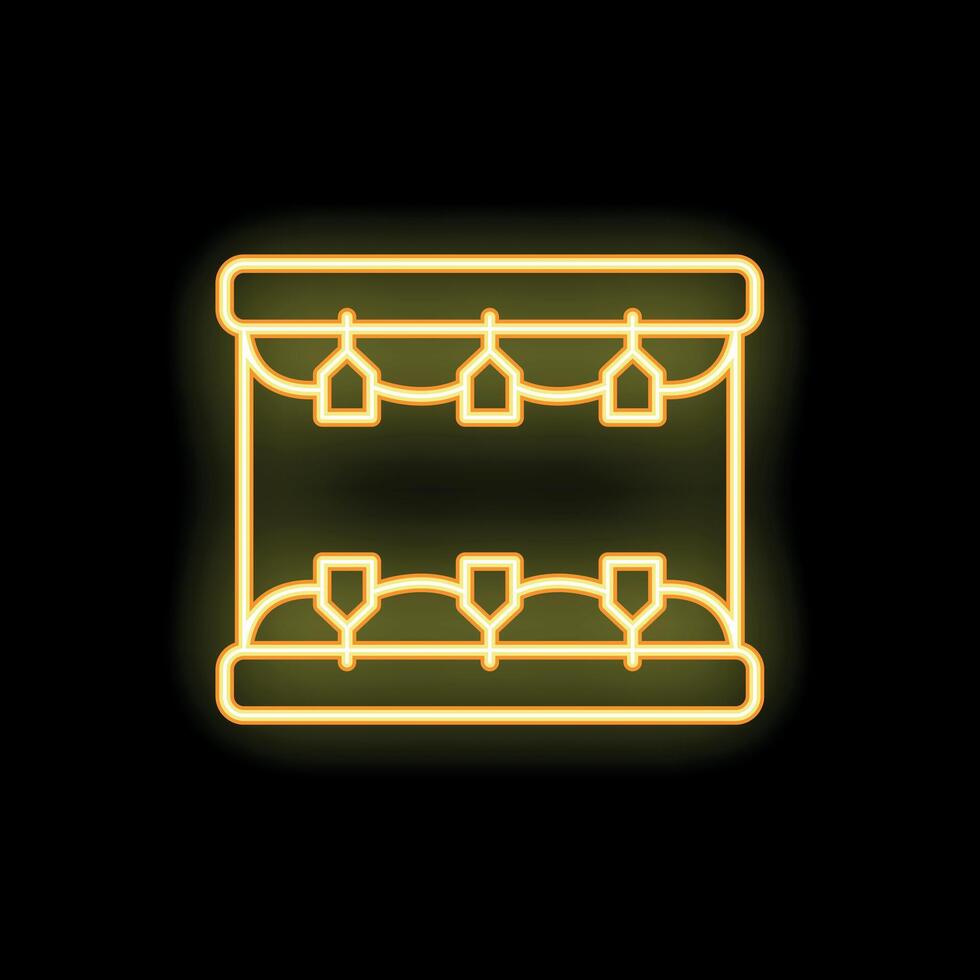 Neon icon of a drum with sticks striking its surface representing music and rhythm vector