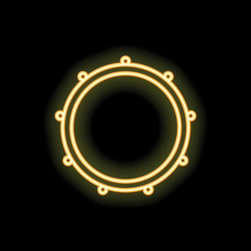 Neon drum shining in the dark background vector