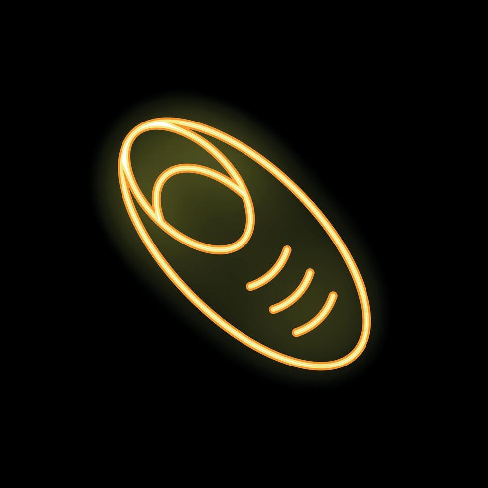 Neon yellow finger pressing a button on black background vector