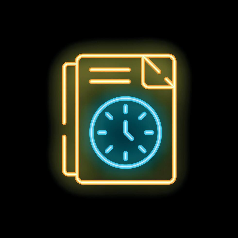 Neon sign representing timely filing of documents vector