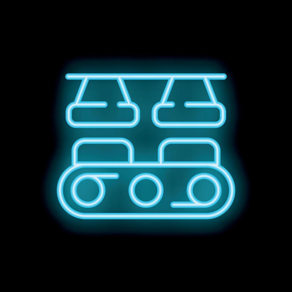 Cable car transportation neon sign with dark background vector
