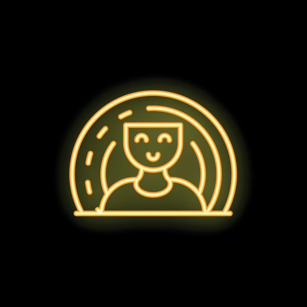 Neon sign of a smiling person for business promoting mental health and wellbeing vector