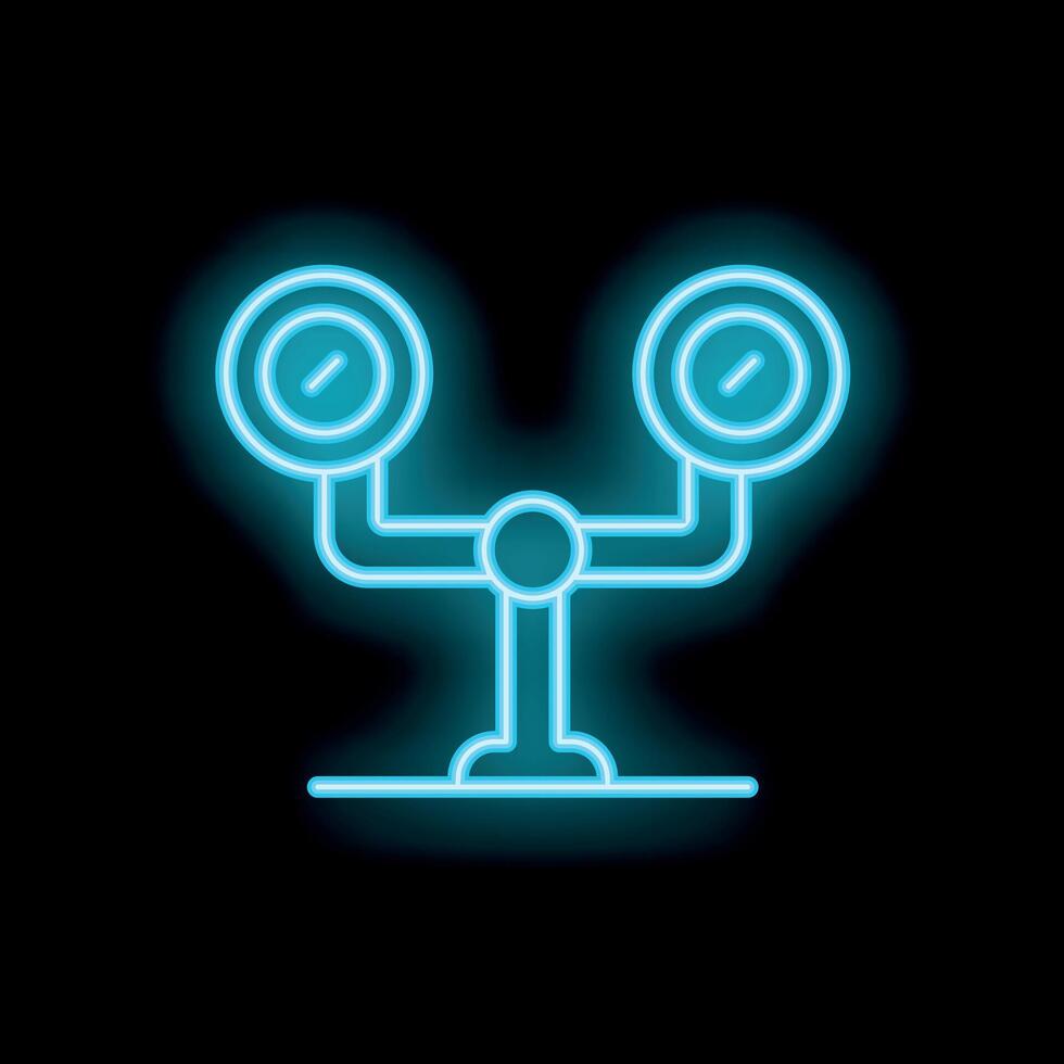 Neon icon of street light shining in the dark vector