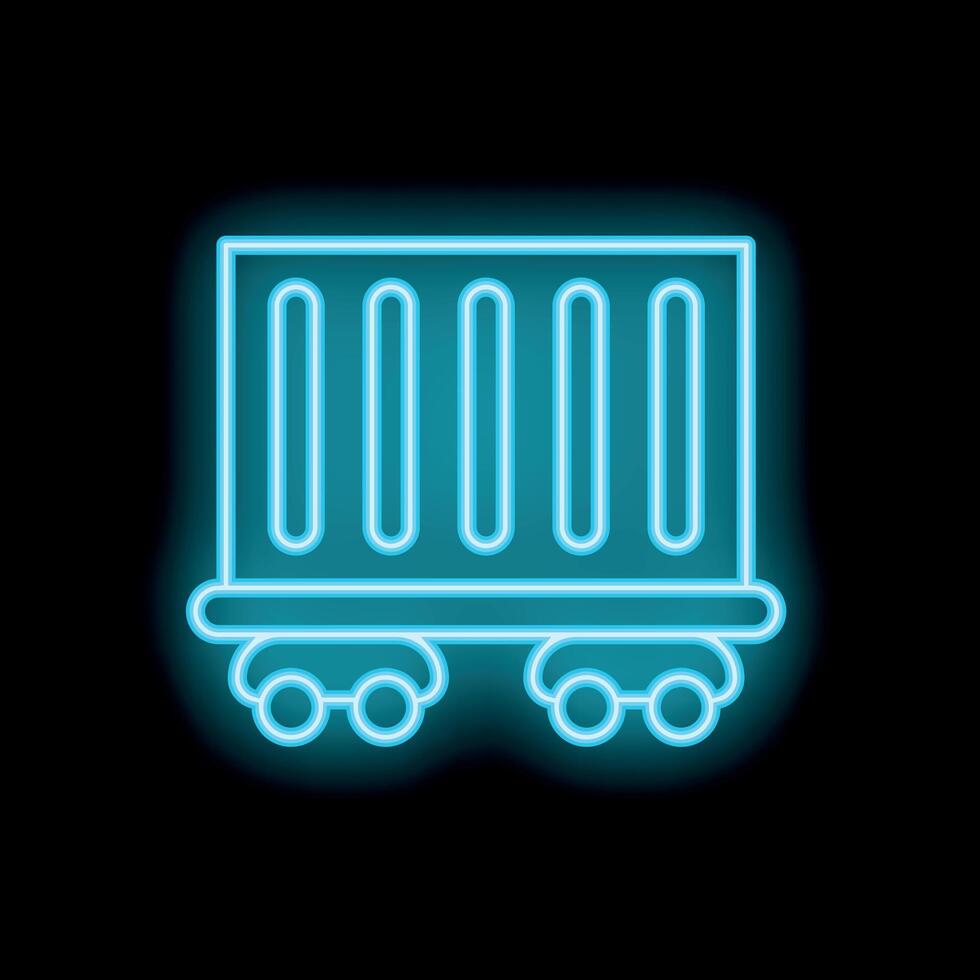 Neon railway container symbolising freight transport and logistics vector