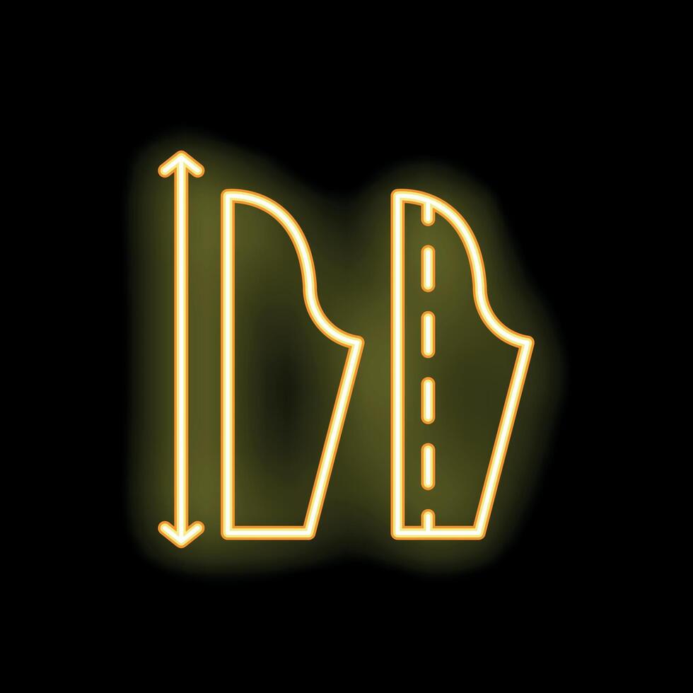 Neon icon of clothes modification and sewing service representing fashion design vector