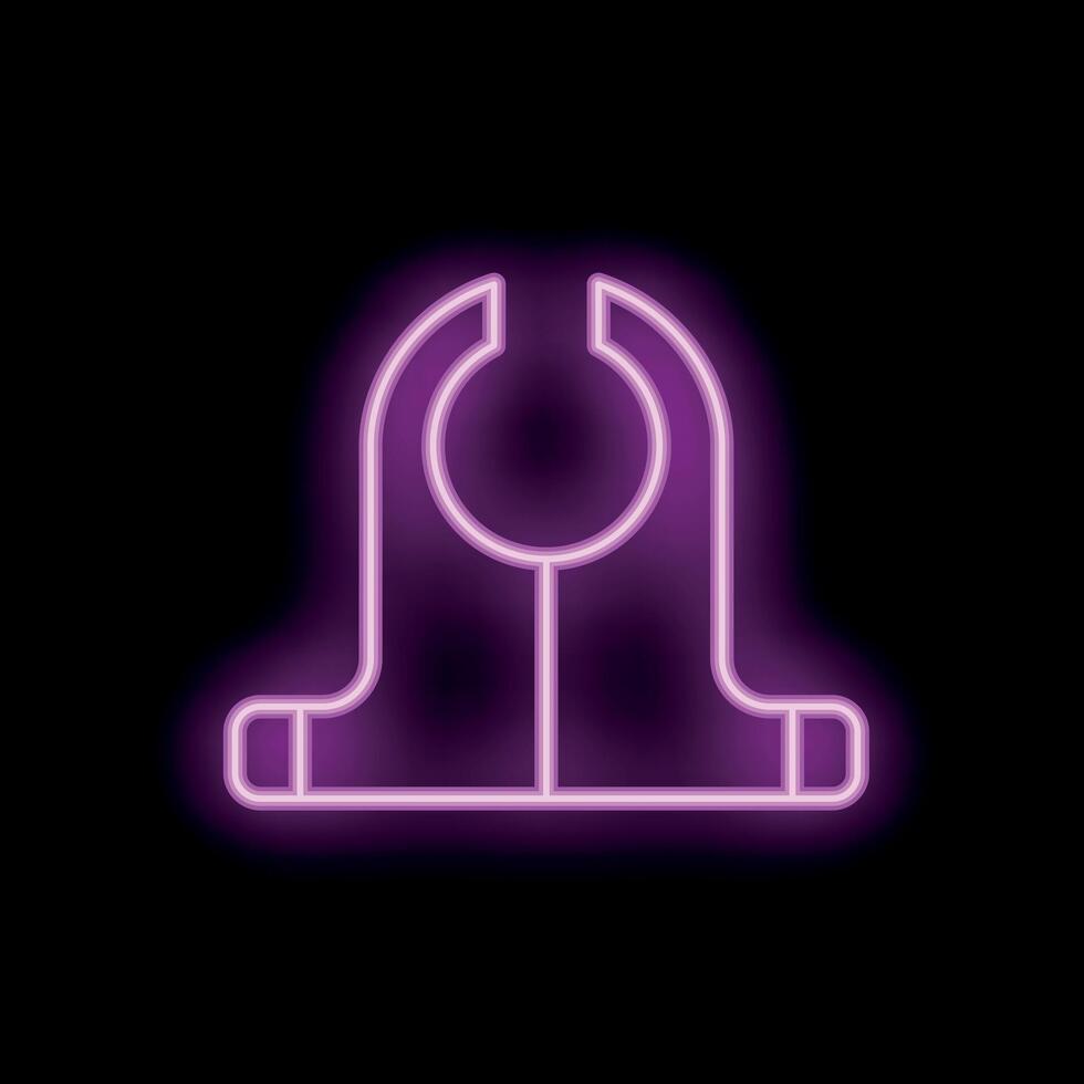 Neon sign representing a life vest on a black background vector