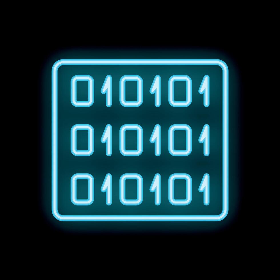 Blue neon binary code showing technology concept vector
