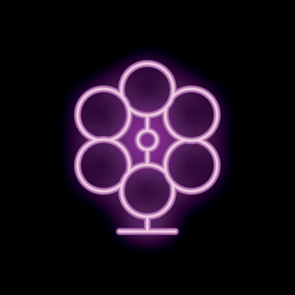 Neon icon of network representing concept of teamwork and collaboration vector