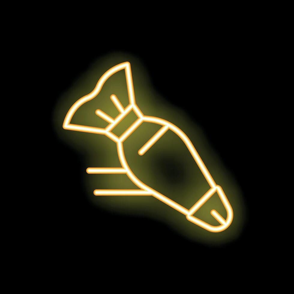 Glowing neon line pastry bag icon isolated on black background illustration vector