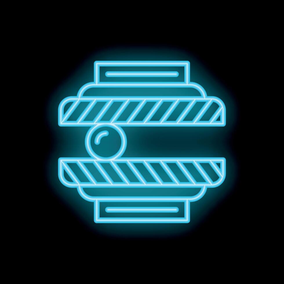 Glowing neon line lottery machine icon on black background vector
