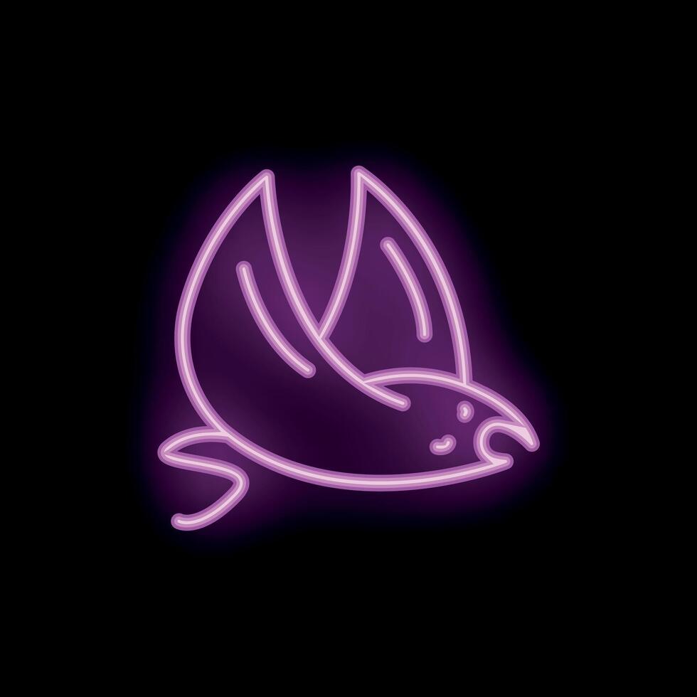 Neon sign of a cute bird flying with its wings outstretched vector
