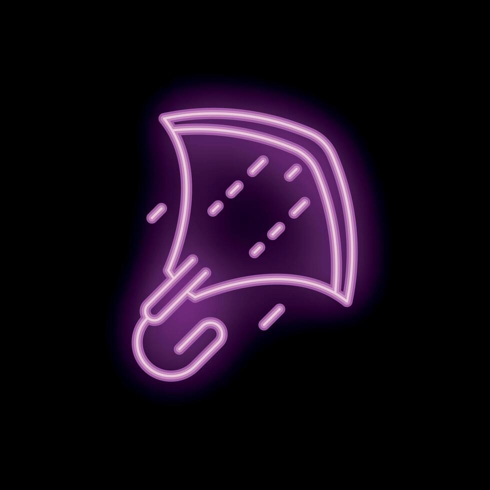Bright pink neon sign showing a stingray swimming in the ocean vector