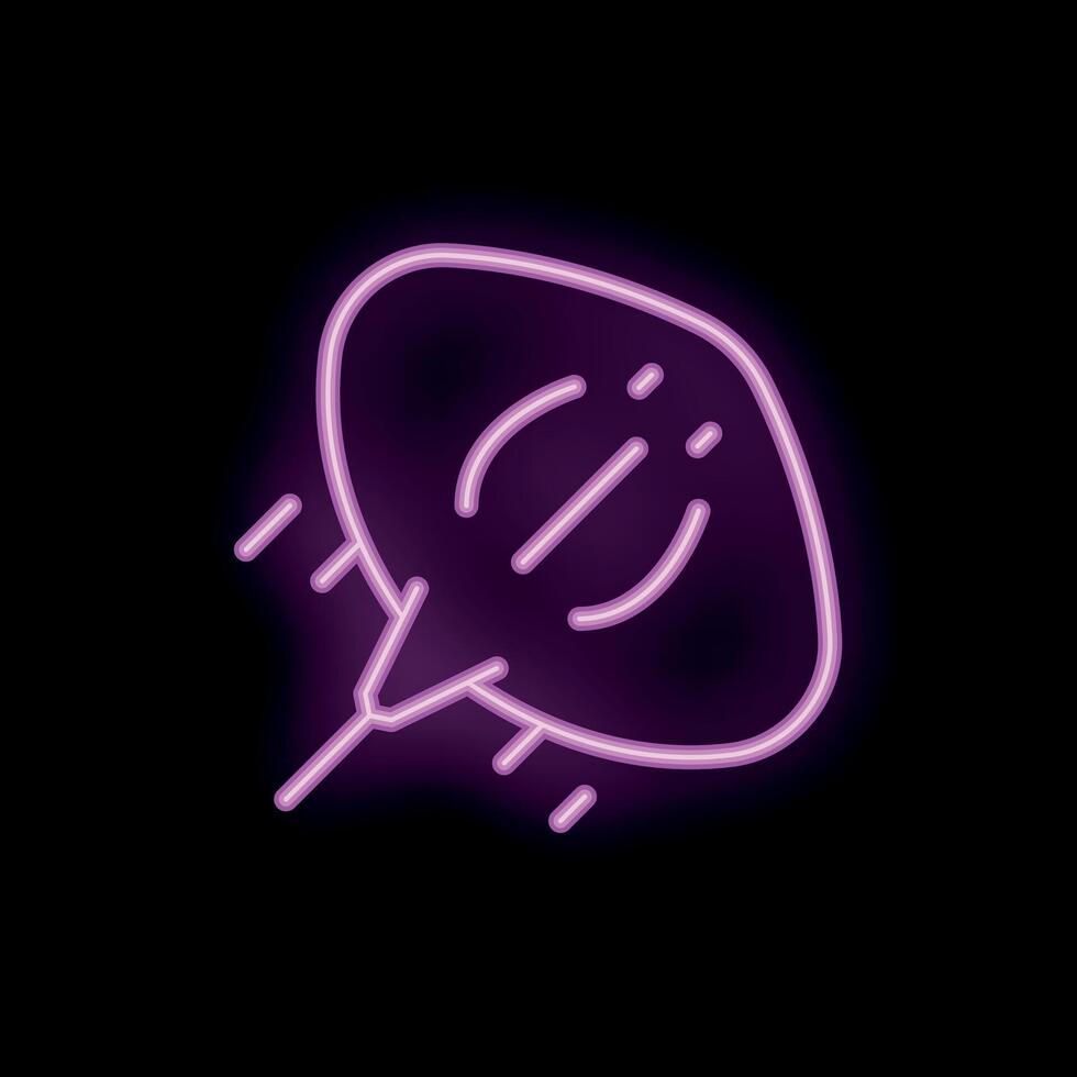 Glowing neon icon of a horseshoe crab swimming in pink and purple vector