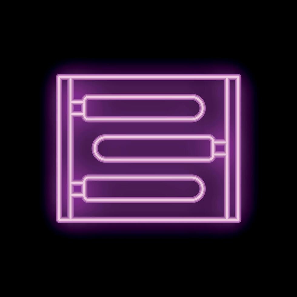 Neon sign of an abacus showing calculating concept on black background vector