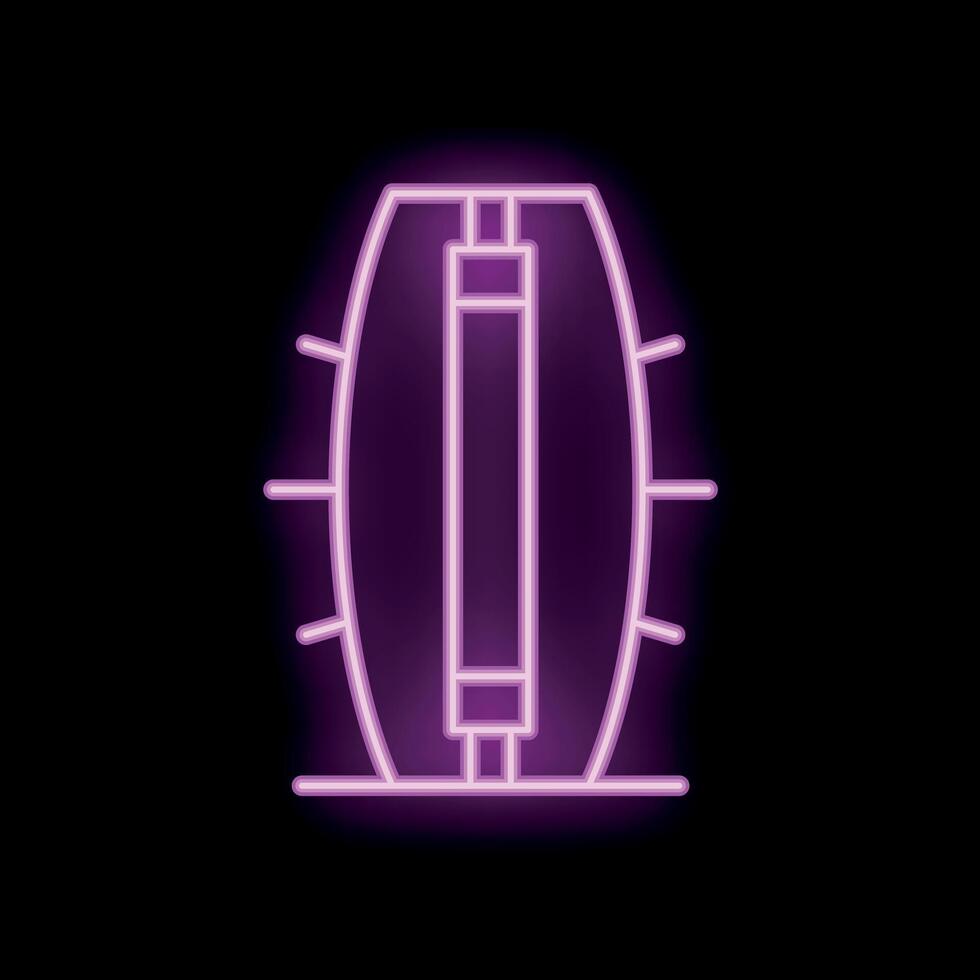 Neon icon of singapore flyer ferris wheel shining brightly vector