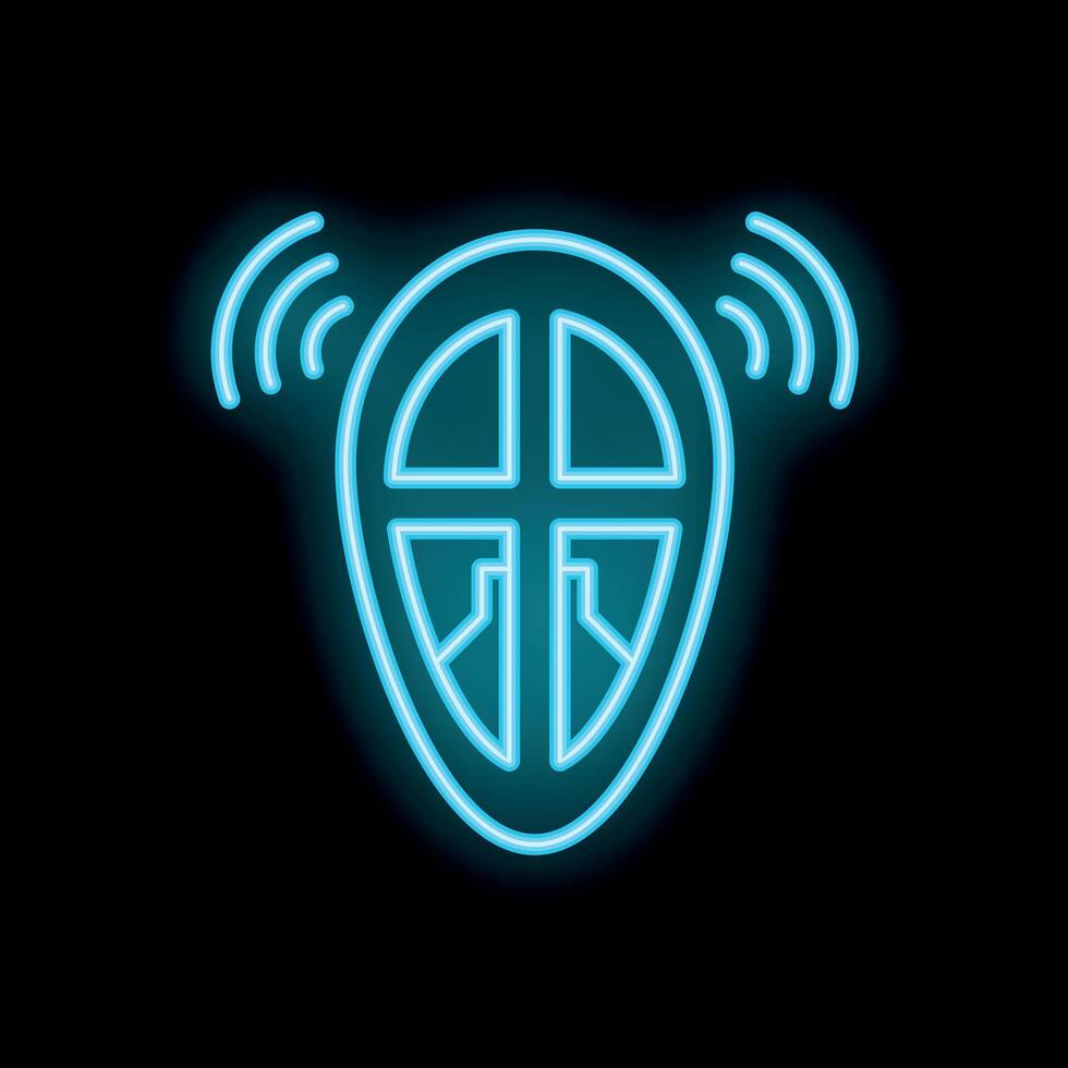 Neon icon of a gps tracker sending a signal vector
