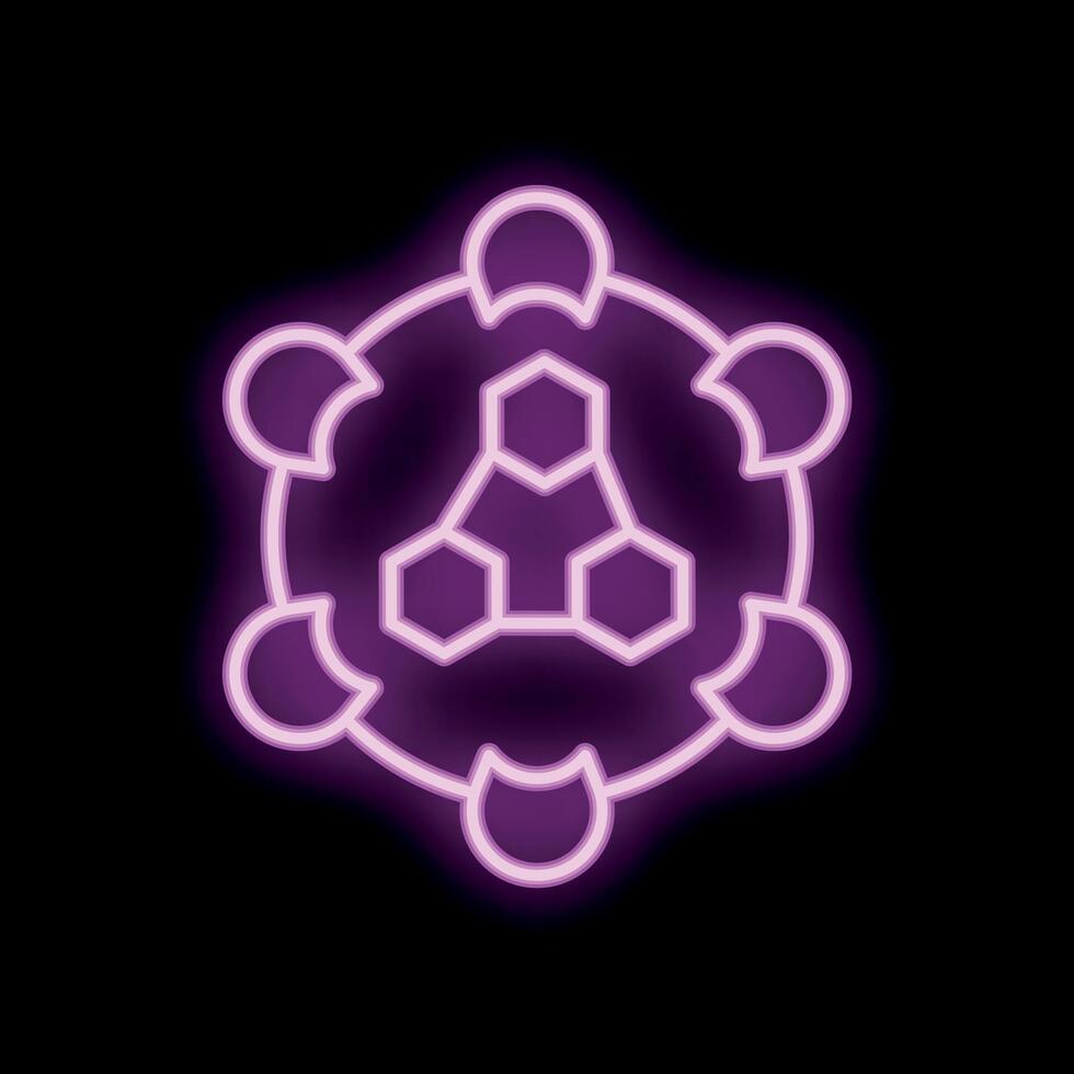 Neon icon of a network representing a global business organization vector