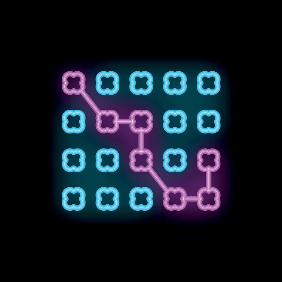 Neon blockchain network connecting crypto fintech finance concept vector