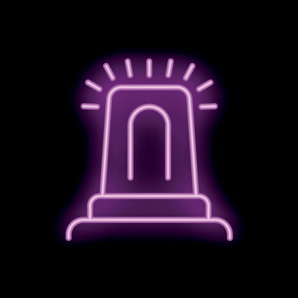 Neon siren light flashing on a black background vector