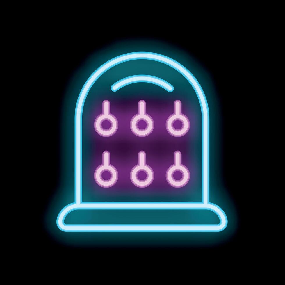 Neon icon of a ring toss game at a carnival or amusement park vector