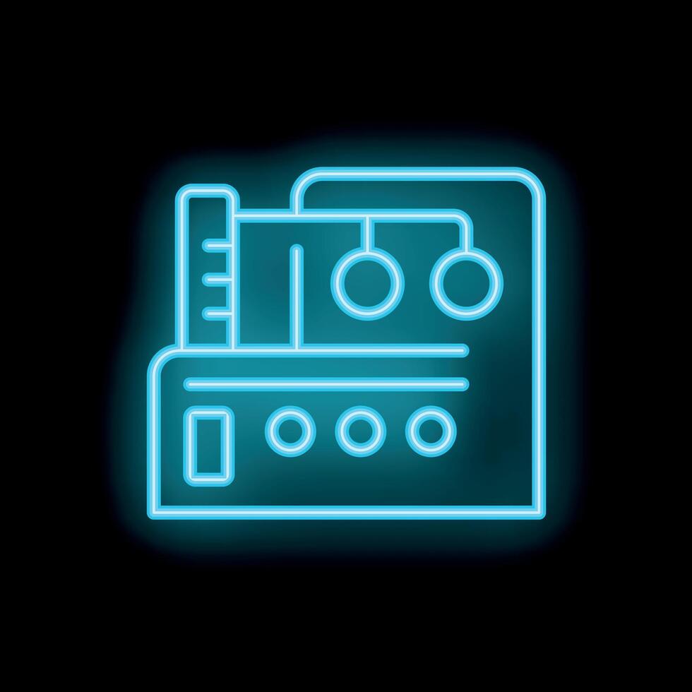 Neon icon of a gaming arcade machine representing entertainment and leisure vector