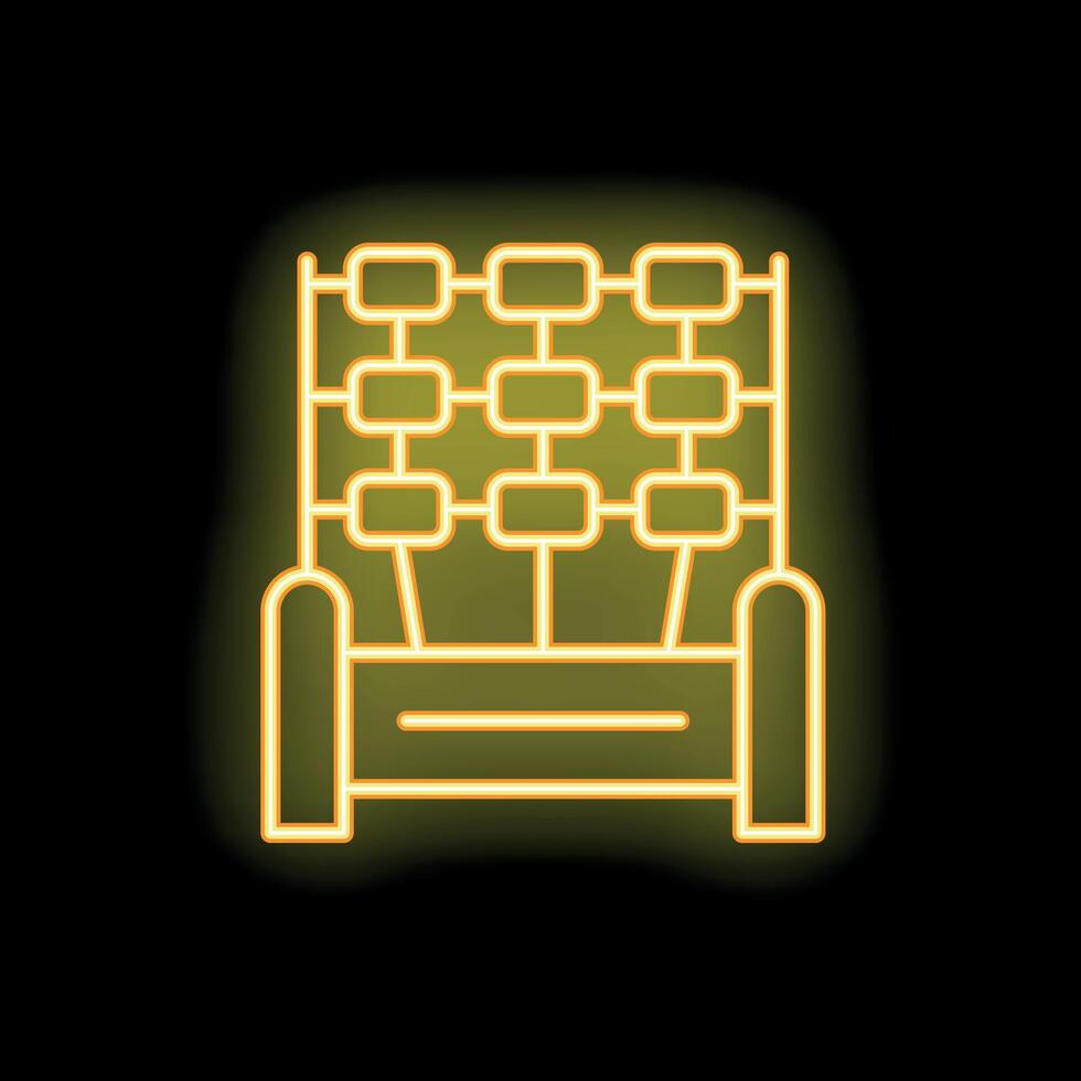 Neon icon of a comfortable waiting room sofa on black background vector