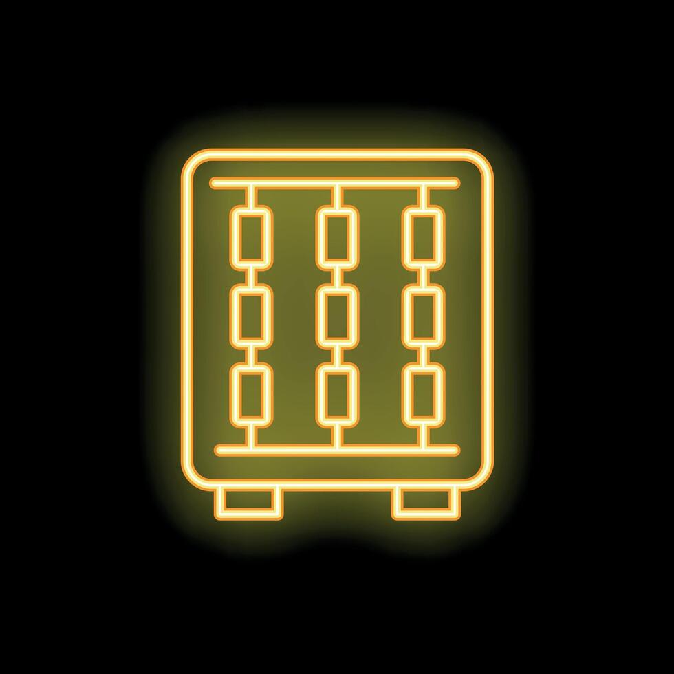 Glowing neon icon of an electric radiator is isolated on a black background vector