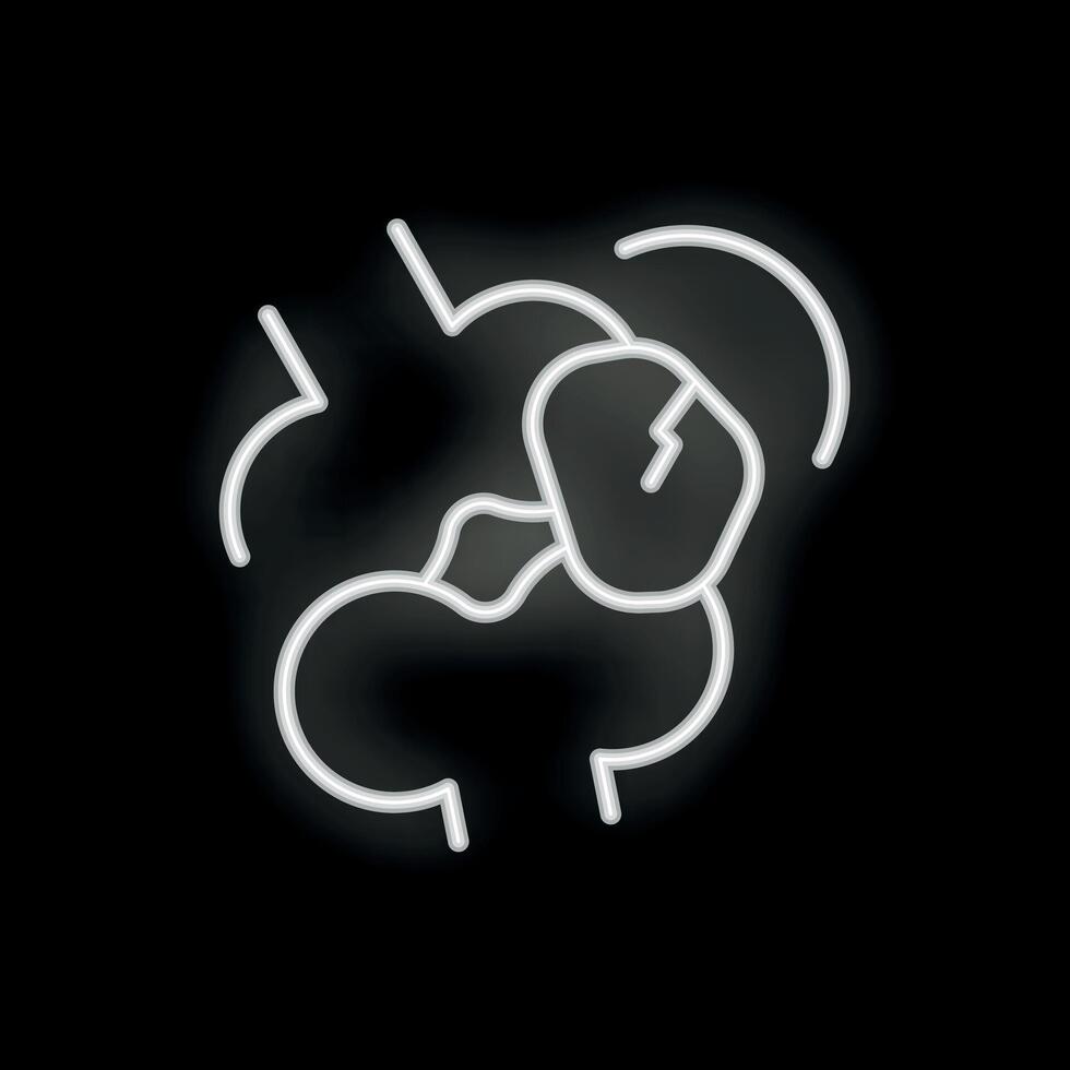 Neon computer mouse clicking with network connection icon vector