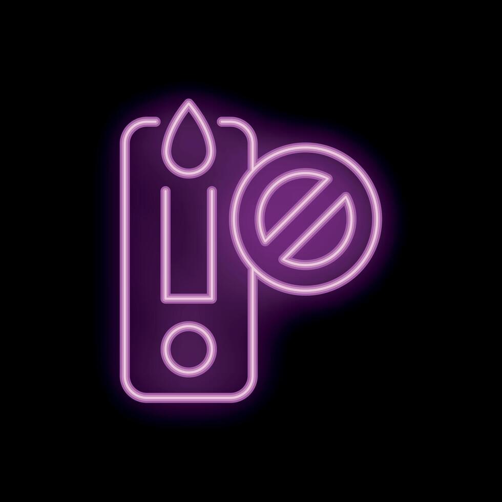 Neon sign showing waterproof smartphone on black background vector