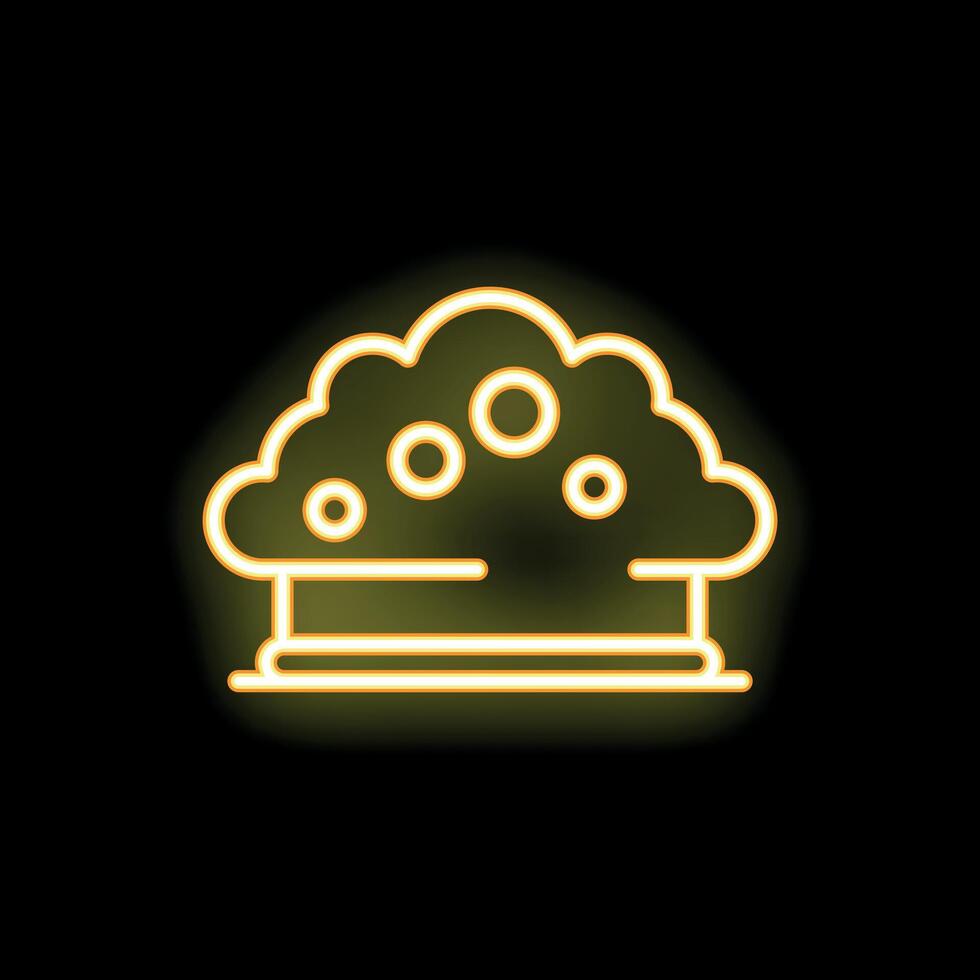 Neon style icon of explosion cloud for military or war concept vector