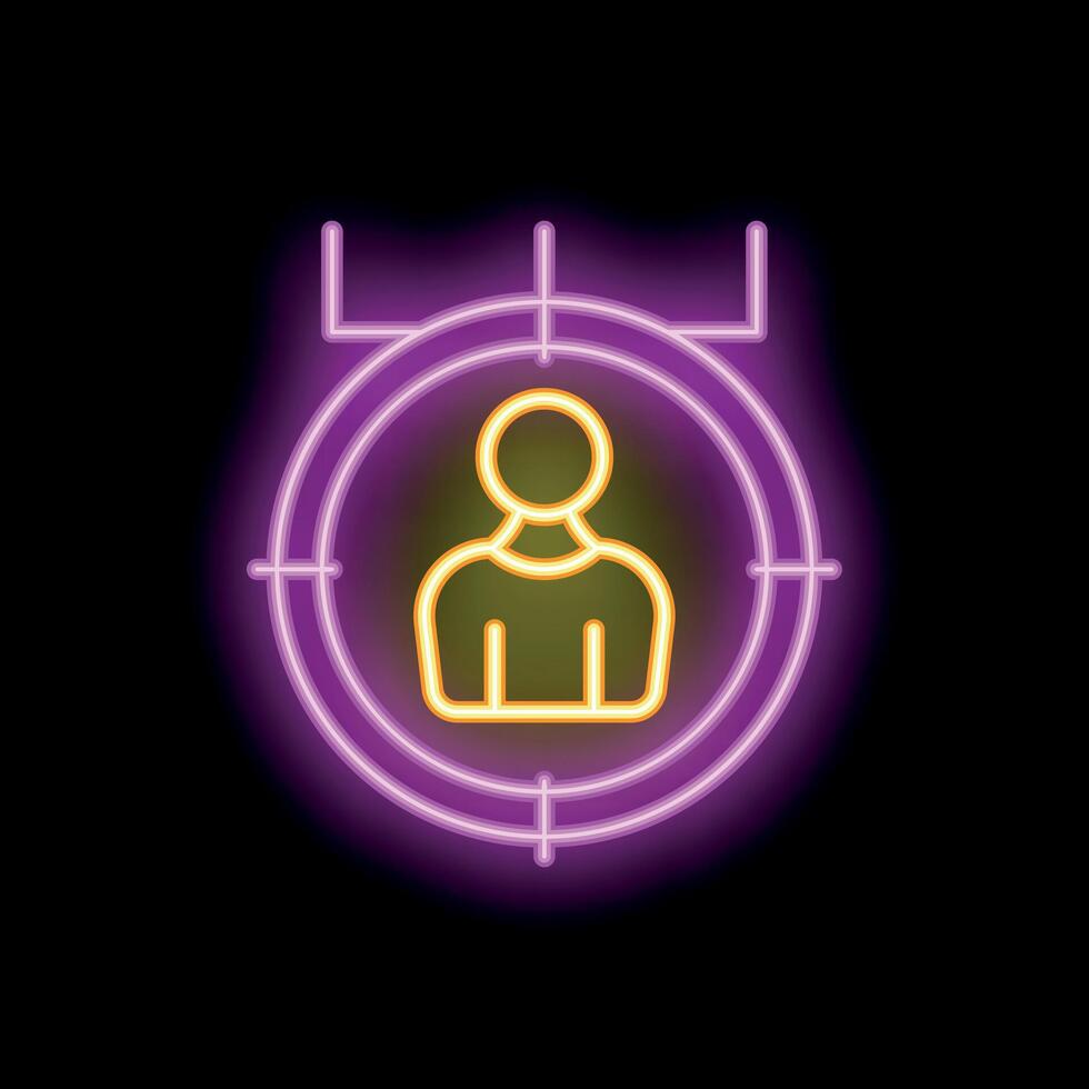 Neon sign representing targeting customers with digital marketing strategy vector