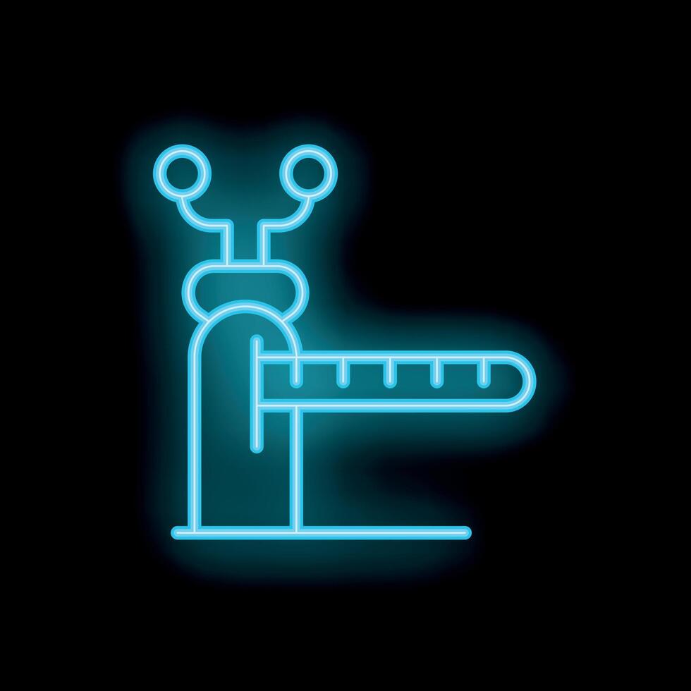 Neon barrier gate glowing on dark background vector
