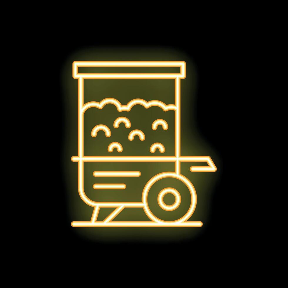 Neon sign showing a popcorn machine with popcorn inside for a cinema or theater snack bar vector