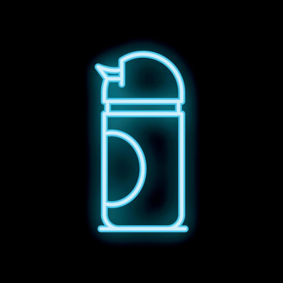 Neon sign of generic sport bottle with drinking spout lid glowing vector