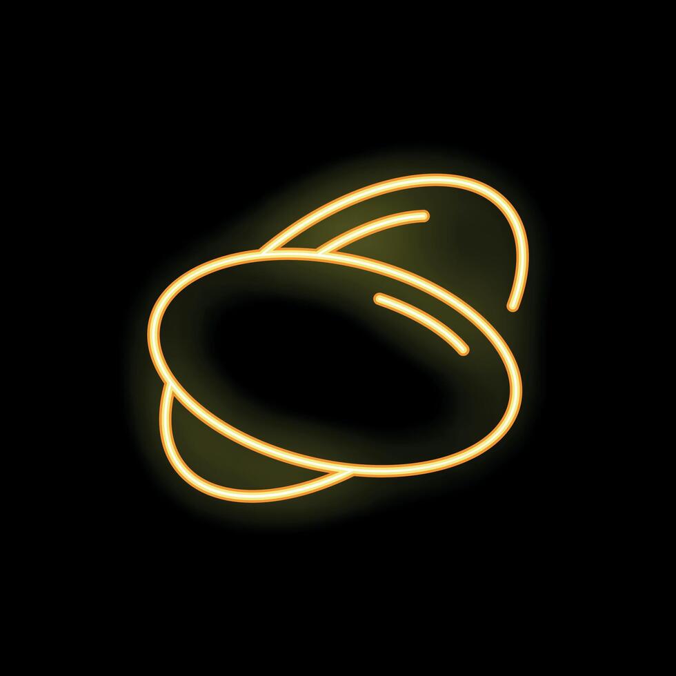 Yellow neon sign of dates fruits on a black background vector