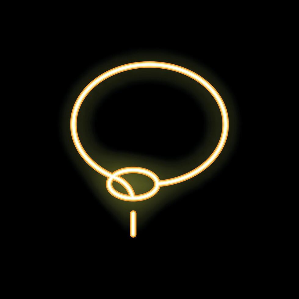 Neon yellow bracelet glowing on black background vector