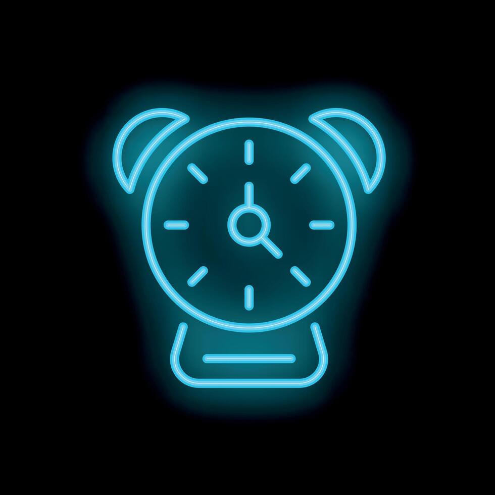 Neon alarm clock shining in the dark showing time vector