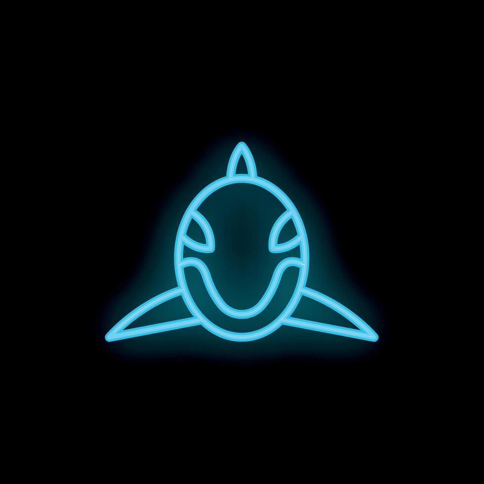 Neon sign of a killer whale swimming underwater vector