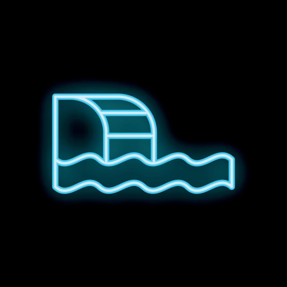Neon sign of a pool enclosure covering swimming pool for safety vector