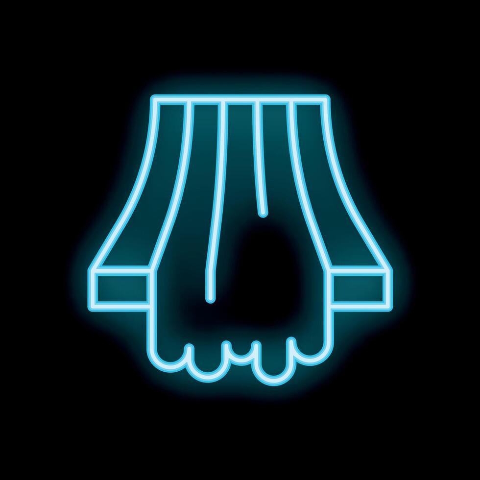 Neon icon of water dam generating electricity on black background vector