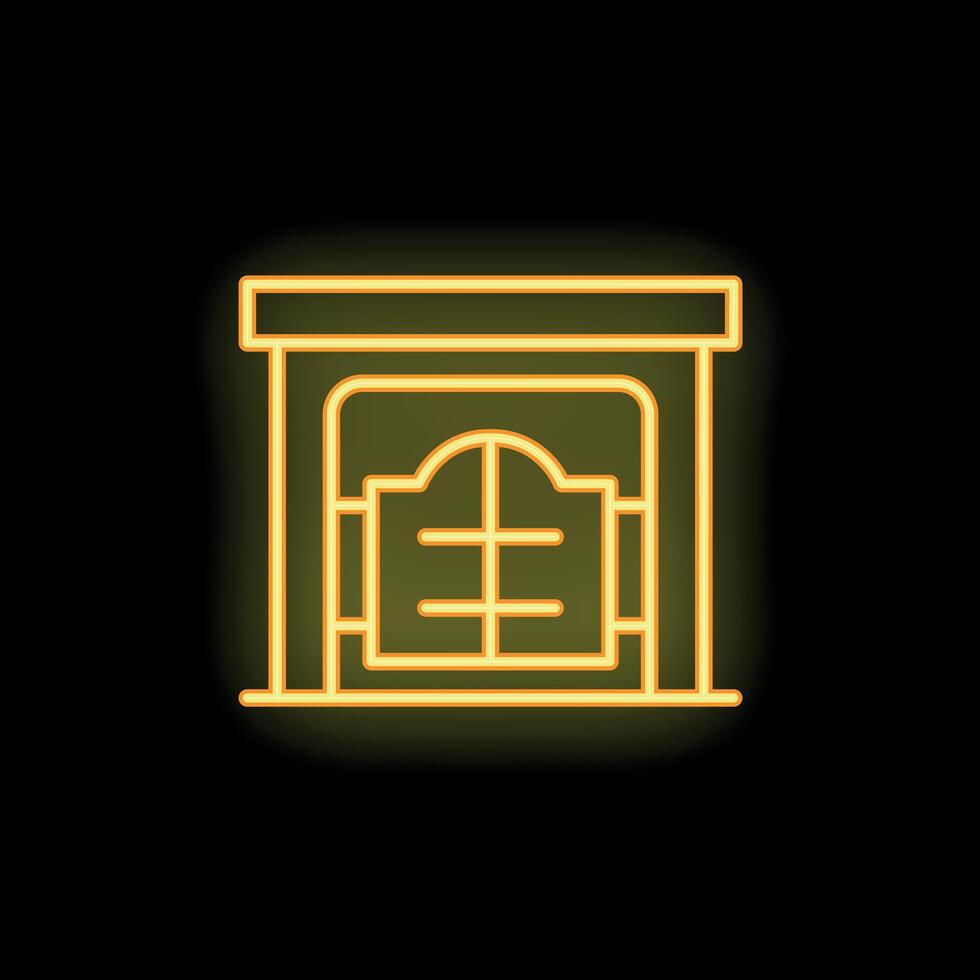 Neon sign representing a saloon on black background vector